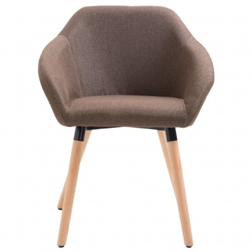 Krzesło do jadalni, brązowe, tapicerowane tkaniną
