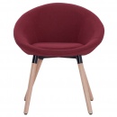 Krzesło do salonu czerwone wino tapicerowane tkaniną