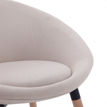 Krzesło do jadalni, kremowe, tapicerowane tkaniną