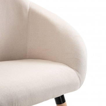 Krzesło do jadalni, kremowe, tapicerowane tkaniną
