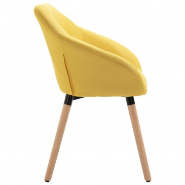Krzesło do salonu żółte tapicerowane tkaniną