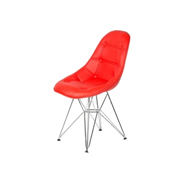 Krzesło King Bath Eames EPC DSR ekoskóra czerwone
