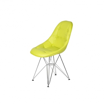 Krzesło King Bath Eames EPC DSR ekoskóra limonka