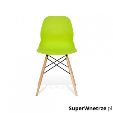 Krzesło LEAF DSW zielone outlet - polipropylen, podstawa bukowa