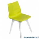 Krzesło Leaf limonkowe, podst. biała