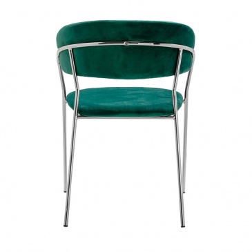 Krzesło MARGO SILVER ciemny zielony - welur, podstawa chromowana