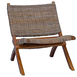 Krzesło naturalny rattan kubu i lite drewno mahoniowe