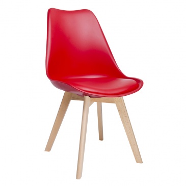 Krzesło z poduszką Nordic King Home czerwone