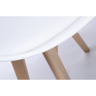 Krzesło Nordic Premium King Home białe-drewno bukowe