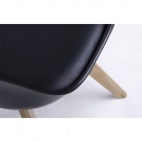 Krzesło NORDIC PREMIUM czarne z poduszką - podstawa dębowa