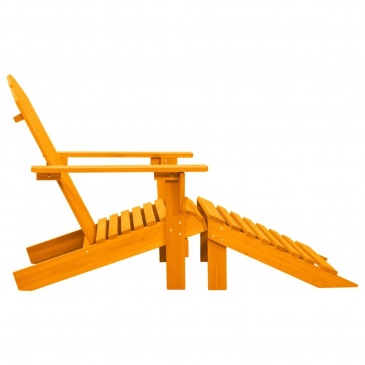 Krzesło ogrodowe adirondack z podnóżkiem, jodłowe, pomarańczowe