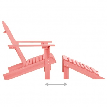 Krzesło ogrodowe adirondack z podnóżkiem, jodłowe, różowe