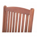 Krzesło ogrodowe ciemne drewno z poduszką jasnoczerwoną TOSCANA