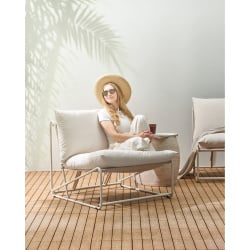 Krzesło ogrodowe z poduszką PICO Metal Jasnobeżowy Krzesło ogrodowe z poduszką PICO Metal Jasnobeżowy