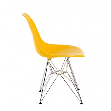 Krzesło P016 PP żółte, chromowane nogi
