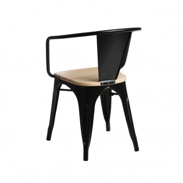 Krzesło Paris Arms Wood D2 czarne/sosna naturalna