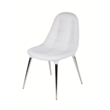 Krzesło PASSION ekoskóra biało-białe - włókno szklane/chrom, outlet