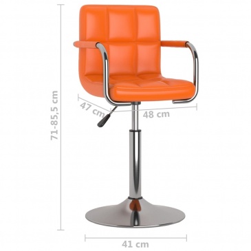 Krzesło stołowe, pomarańczowe, obite sztuczną skórą
