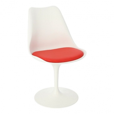 Krzesło Tulip Basic białe/czerwo na poduszka