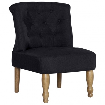 Krzesło w stylu francuskim czarne materiałowe