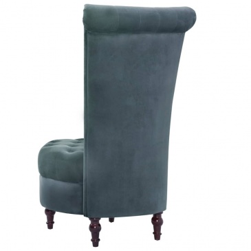 Krzesło z wysokim oparciem zielone aksamitne