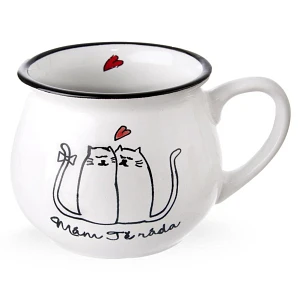 Kubek ceramiczny z uchem koty kotki do picia kawy herbaty 300 ml Kubek ceramiczny z uchem koty kotki do picia kawy herbaty 300 ml