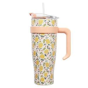 Kubek termiczny miami floral żółty