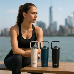 Kubek termiczny New York 900ml beżowy Kubek termiczny New York 900ml beżowy