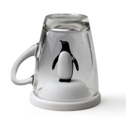 Kubek z pokrywką Pingwin biało/czarny 10432-WH-BK Kubek z pokrywką Pingwin biało/czarny 10432-WH-BK