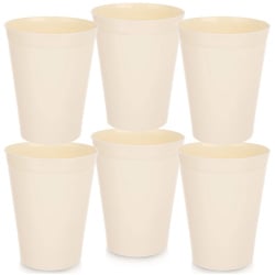 Kubki plastikowe kremowe SANDY 300 ml 6 szt.