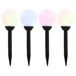 Kuliste lampy solarne do ogrodu, 4 szt., LED, 15 cm, RGB