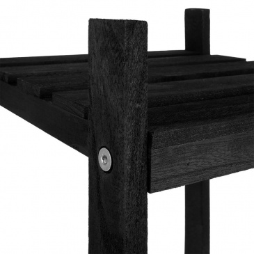 Kwietnik 2-poziomowy na doniczki drewniany czarny 66 cm