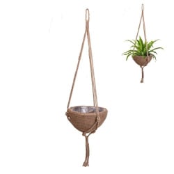 Kwietnik wiszący pleciony, osłonka na doniczkę, doniczka, na roślinę, kwiat, boho, 31 cm Kwietnik wiszący pleciony, osłonka na doniczkę, doniczka, na roślinę, kwiat, boho, 31 cm