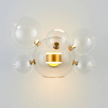 Lampa ścienna bubbles -5+1w led złota 3000 k