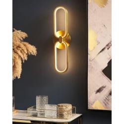 Lampa ścienna led krang metal złoty
