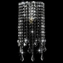 Lampa ścienna z kryształkami i koralikami, srebrna, E14