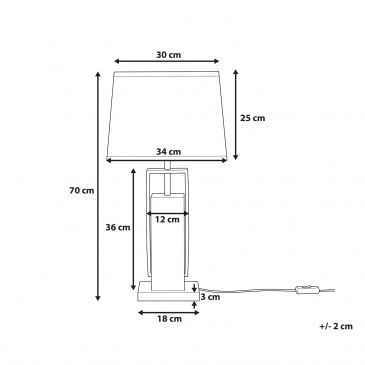 Lampa stołowa biała 70 cm VEDI