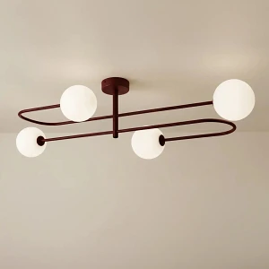 Lampa sufitowa z czterema kloszami, burgund K-6021 z serii BALU Lampa sufitowa z czterema kloszami, burgund K-6021 z serii BALU