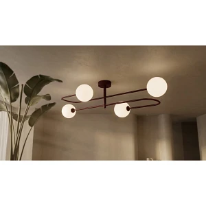 Lampa sufitowa z czterema kloszami, burgund K-6021 z serii BALU Lampa sufitowa z czterema kloszami, burgund K-6021 z serii BALU