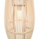 Lampa wisząca, biała, wiklinowa, 40 W, 25x62 cm, owalna, E27