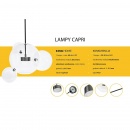 Lampa wisząca CAPRI 6 czarna - 60 LED, aluminium, szkło