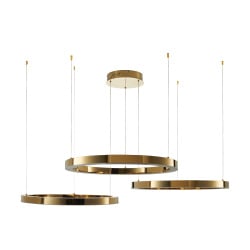 Lampa wisząca circle 60+80+100 led złoty połysk na 1 podsufitce