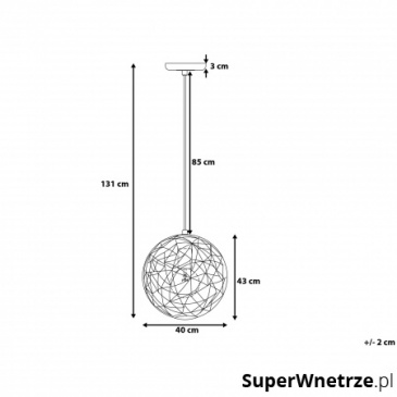 Lampa wisząca miedziana Tommaso