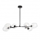 Lampa wisząca MODERN ORCHID-6 transparentno czarna 130 cm