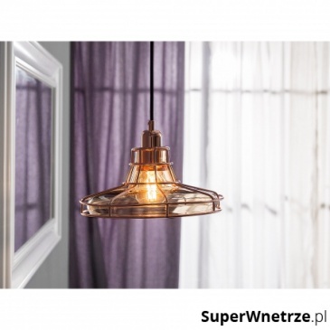 Lampa wisząca szklana miedziano-bursztynowa Fontanedo BLmeble