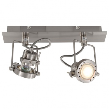 Lampa wisząca z 2 reflektorami srebrna GU10
