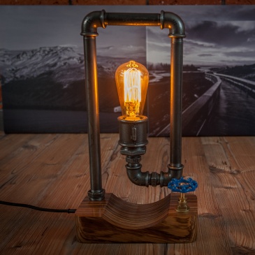 Lampka stołowa ręcznie robiona Hekla Palisander Różany Custom woods