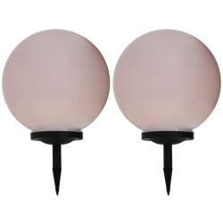 Lampy solarne do ogrodu, 2 szt., LED, kuliste, 40 cm, RGB