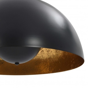 Lampy sufitowe, 2 szt., czarno-złote, półkoliste, 40 cm, E27