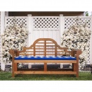 Ławka ogrodowa drewniana 180 cm poducha niebiesko-biała Lorenzo Marlboro BLmeble